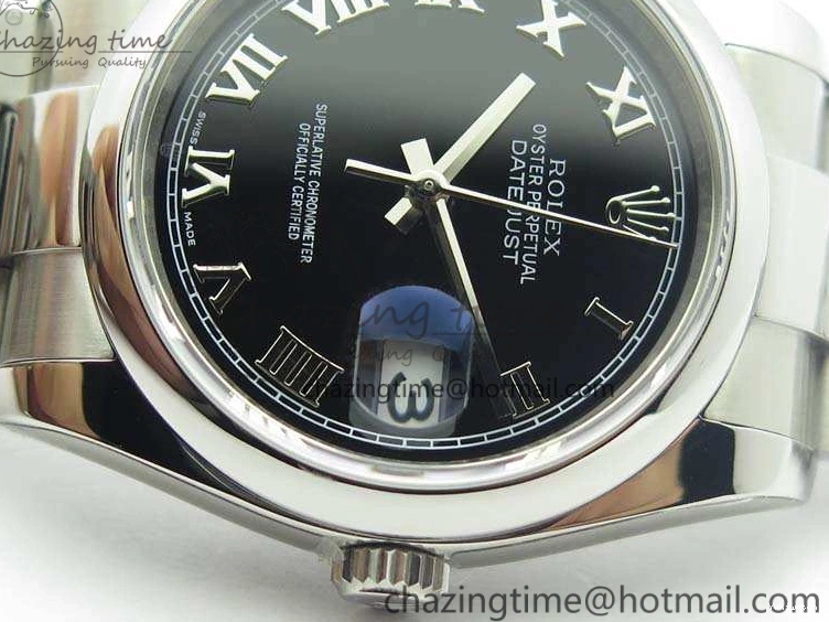 DateJust SS 36mm Best 904L SA3135 Bracelet 116200 Roman Dial SS On ARF Black Oyster 1:1 Edition 0322